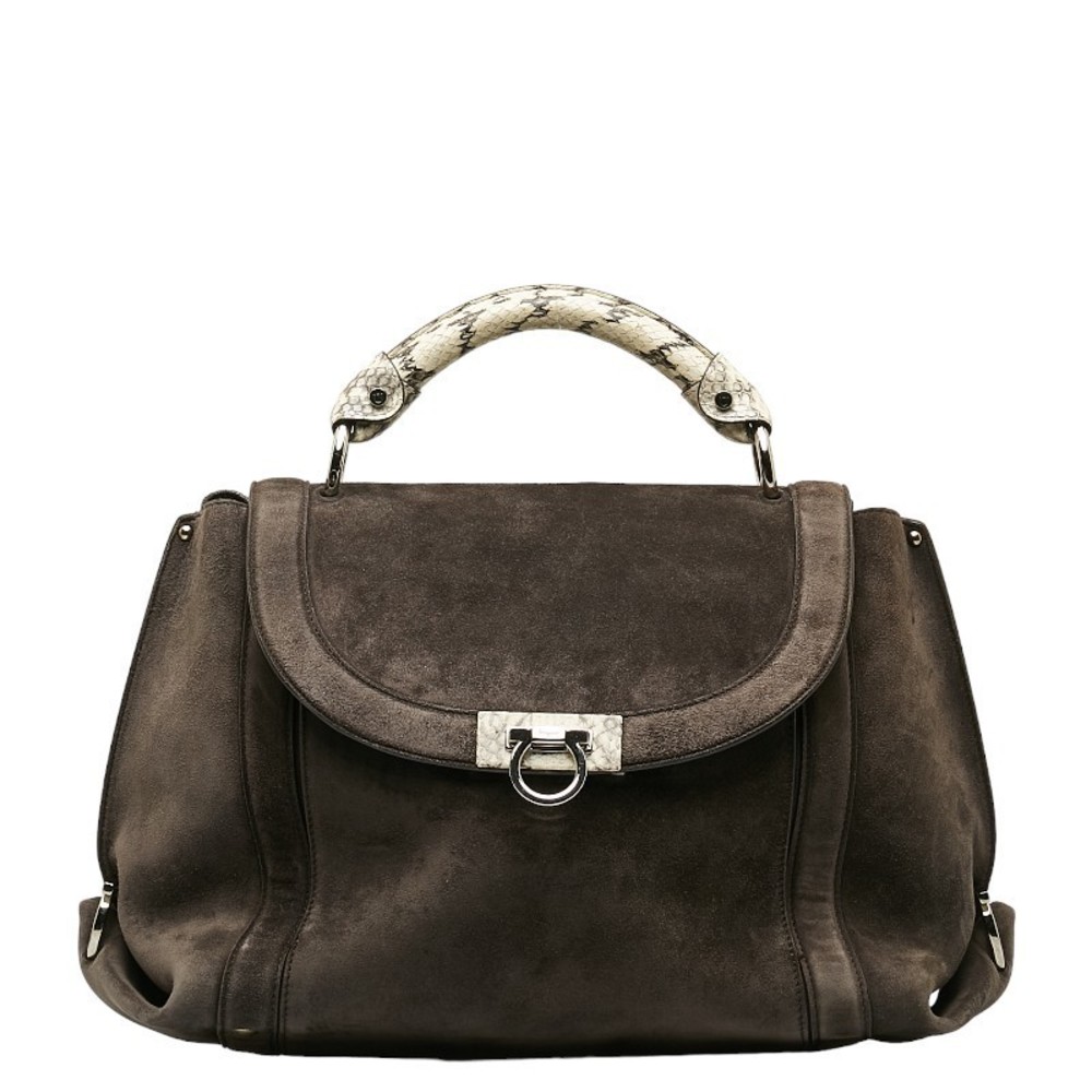 Salvatore Ferragamo Gancini Sofia Python Shoulder… - image 2